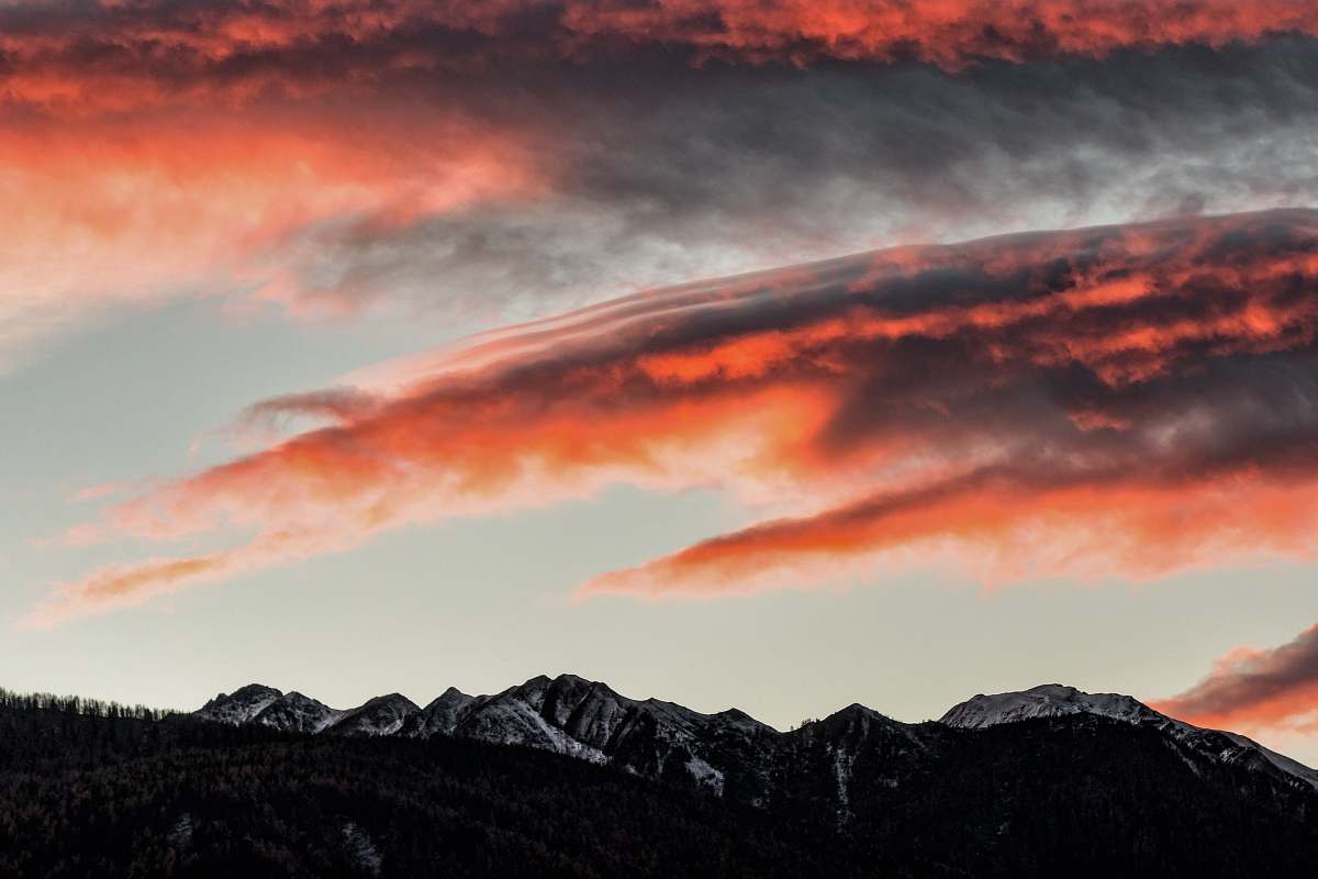 sky selective color photography of clouds mountain