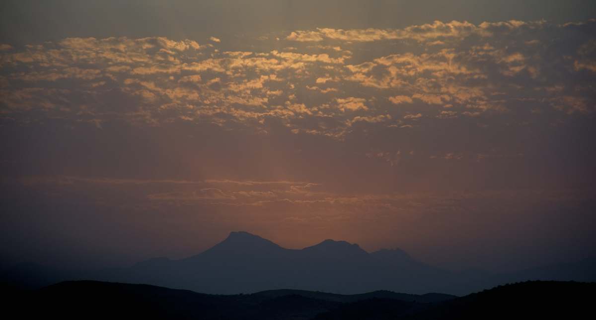 outdoors silhouette of a mountain at twilight dusk