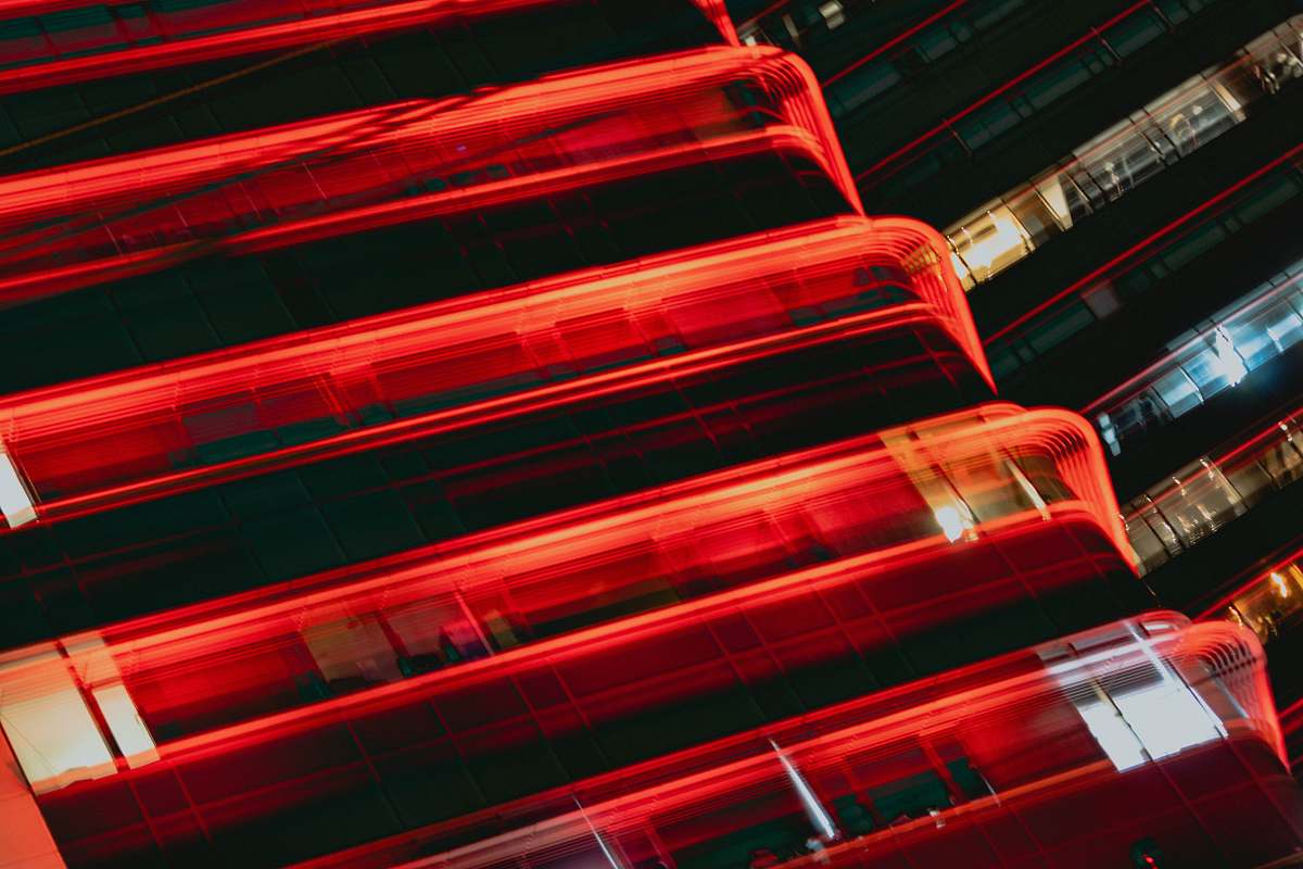 light red LED light urban
