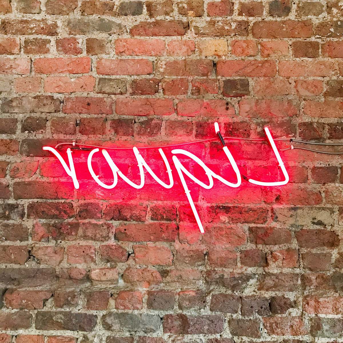 brick red liquor neon decor sign