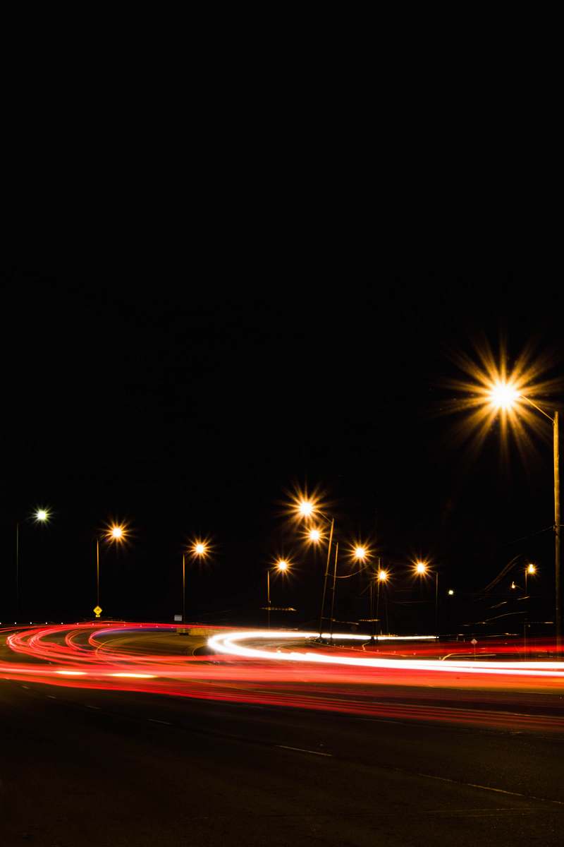road long exposure photography of road during nighttime dark