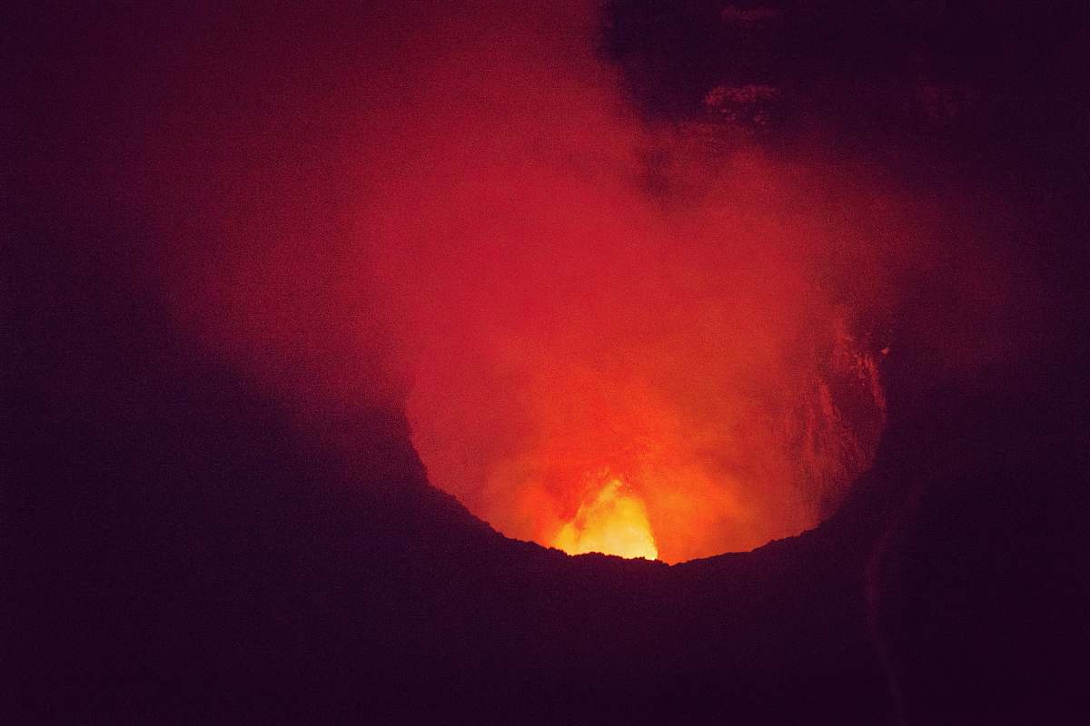 mountain burning fire nature