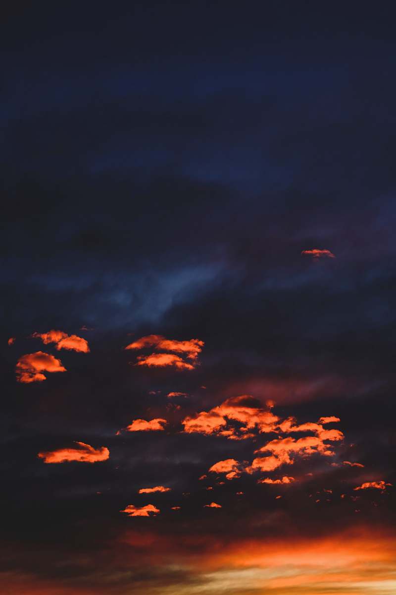 dawn orange and blue sky dusk