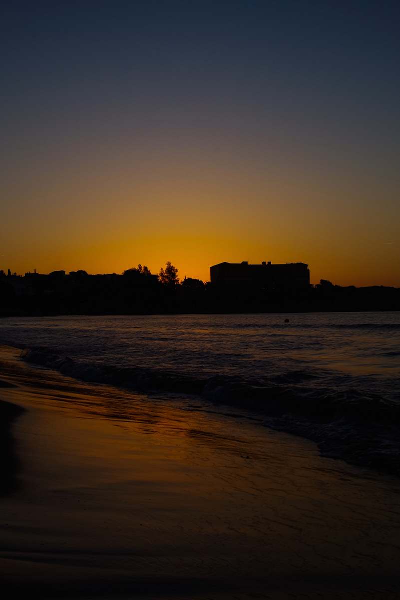dawn seashore during golden hour dusk