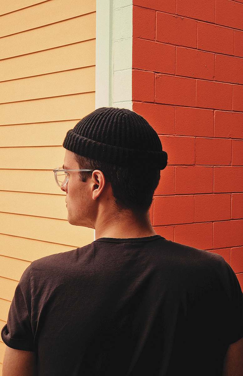 human man in black shirt apparel
