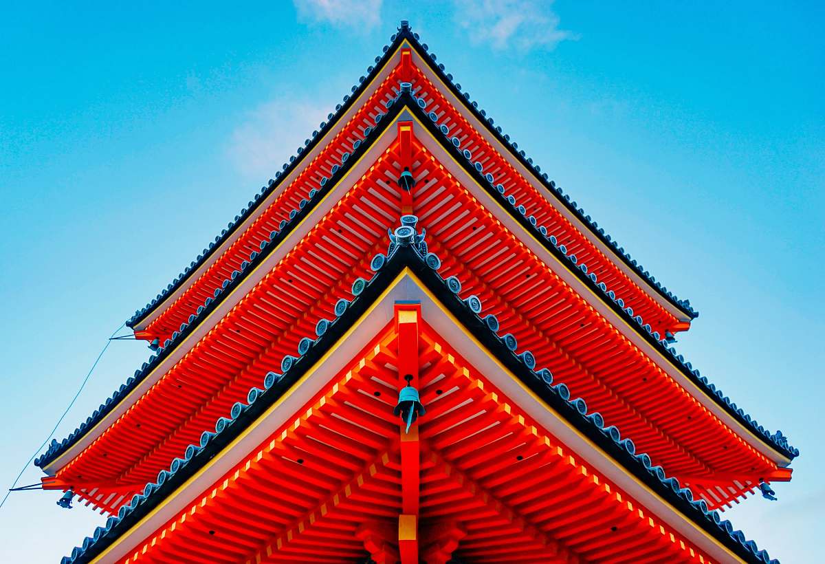 temple low angle photo of red and blue pagoda temple roof