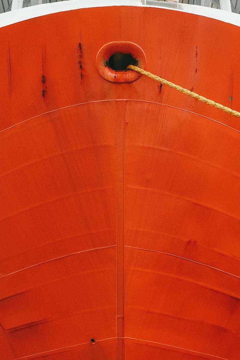 bergen orange steel boat norway