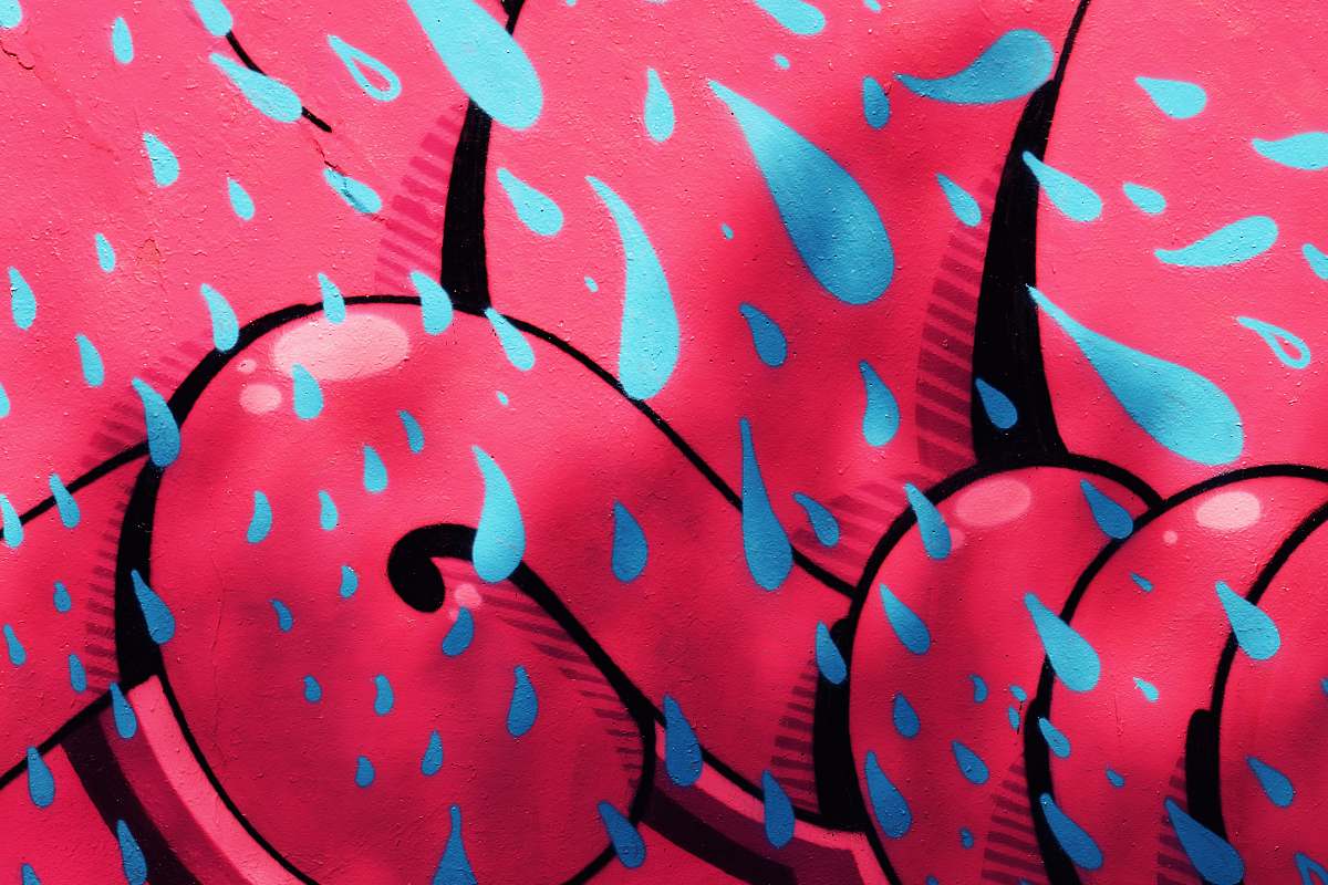 art red and blue textile italy