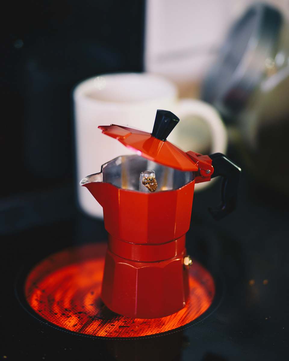 toy red coffee pot drink