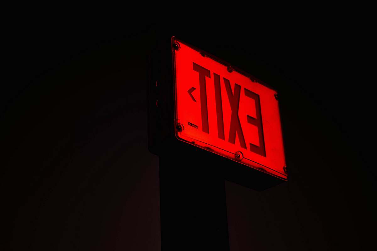  red exit signage 
