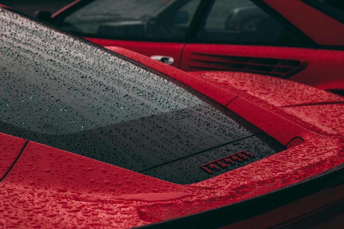 car red Ferrari super car vehicle