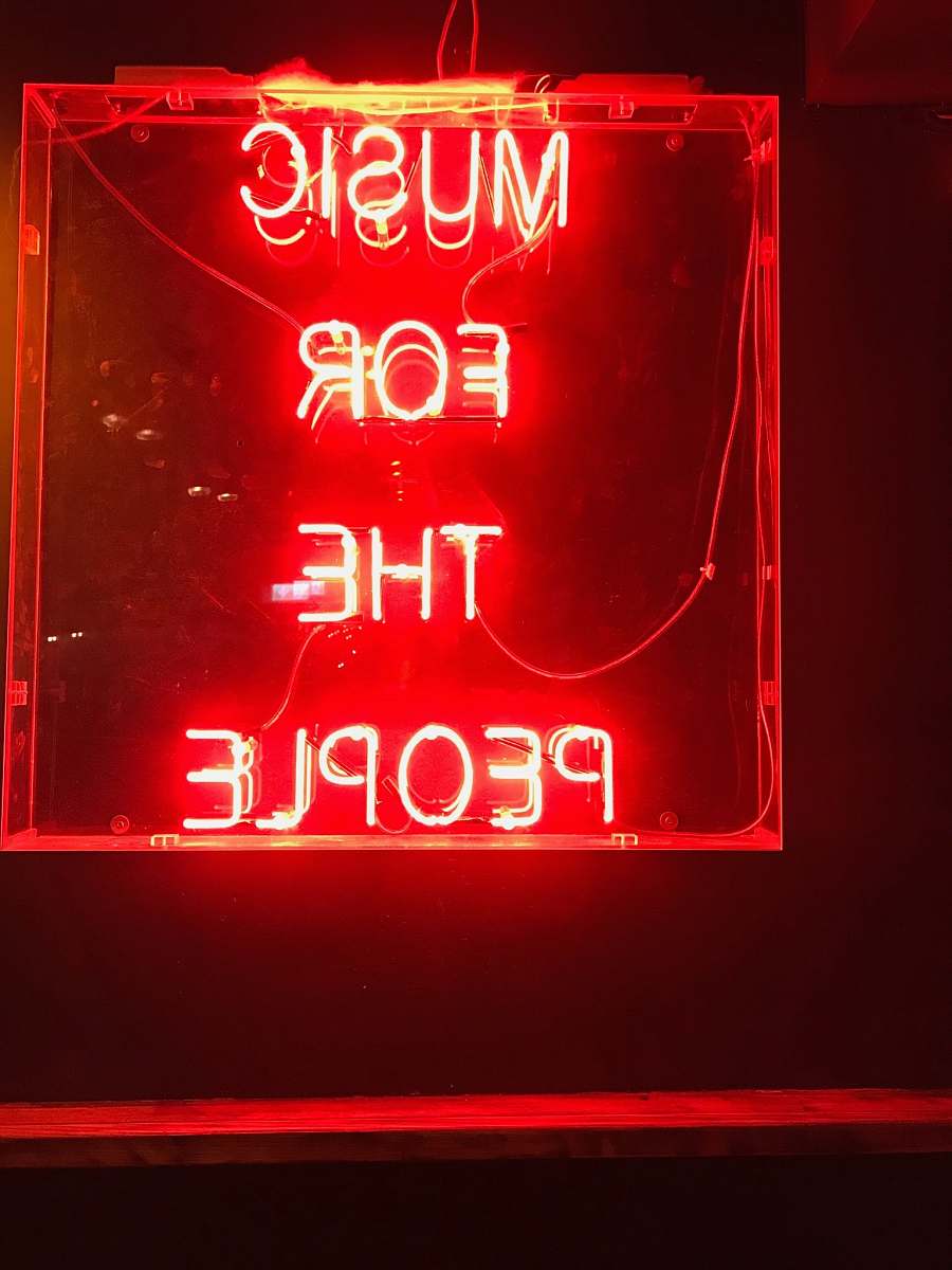 neon red music for the people LED light music