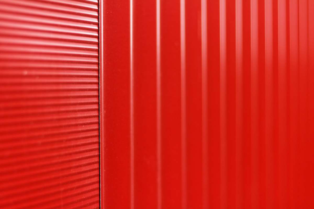  red painted metal wall 