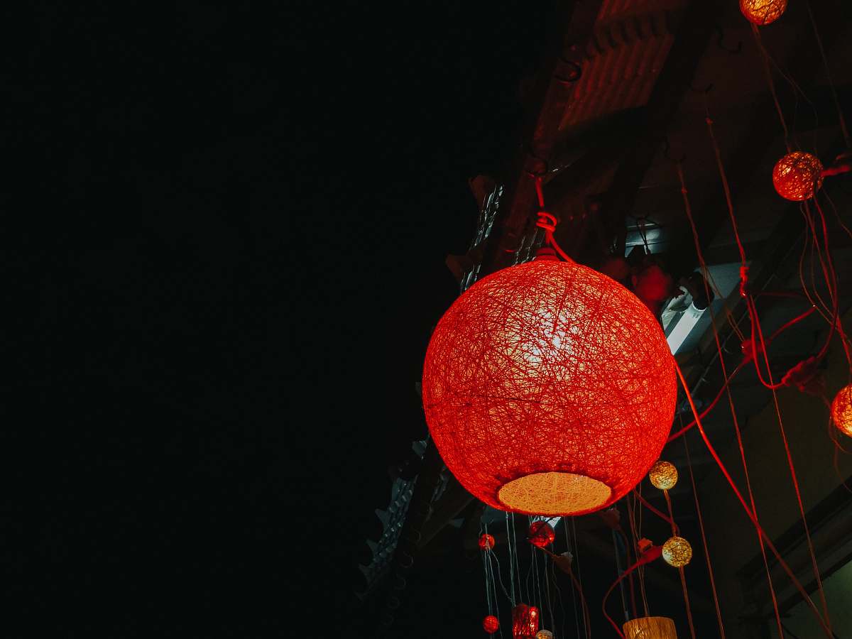 lamp red string pendant lamp lantern