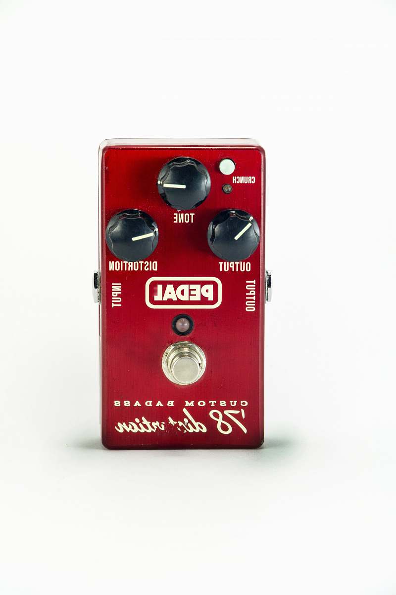 analog red, white, and black Pedal guitar distortion pedal pedal