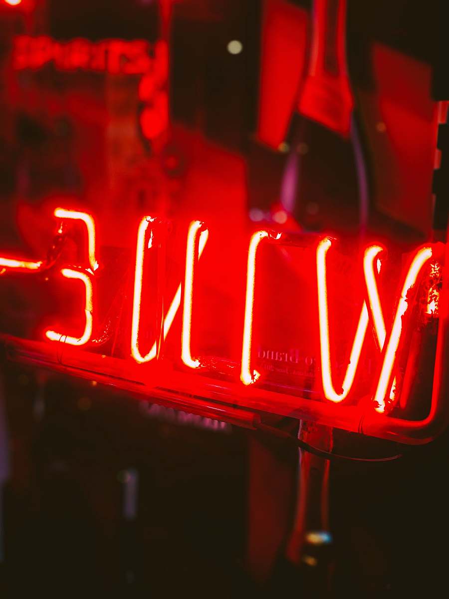 light red wine neon signage neon