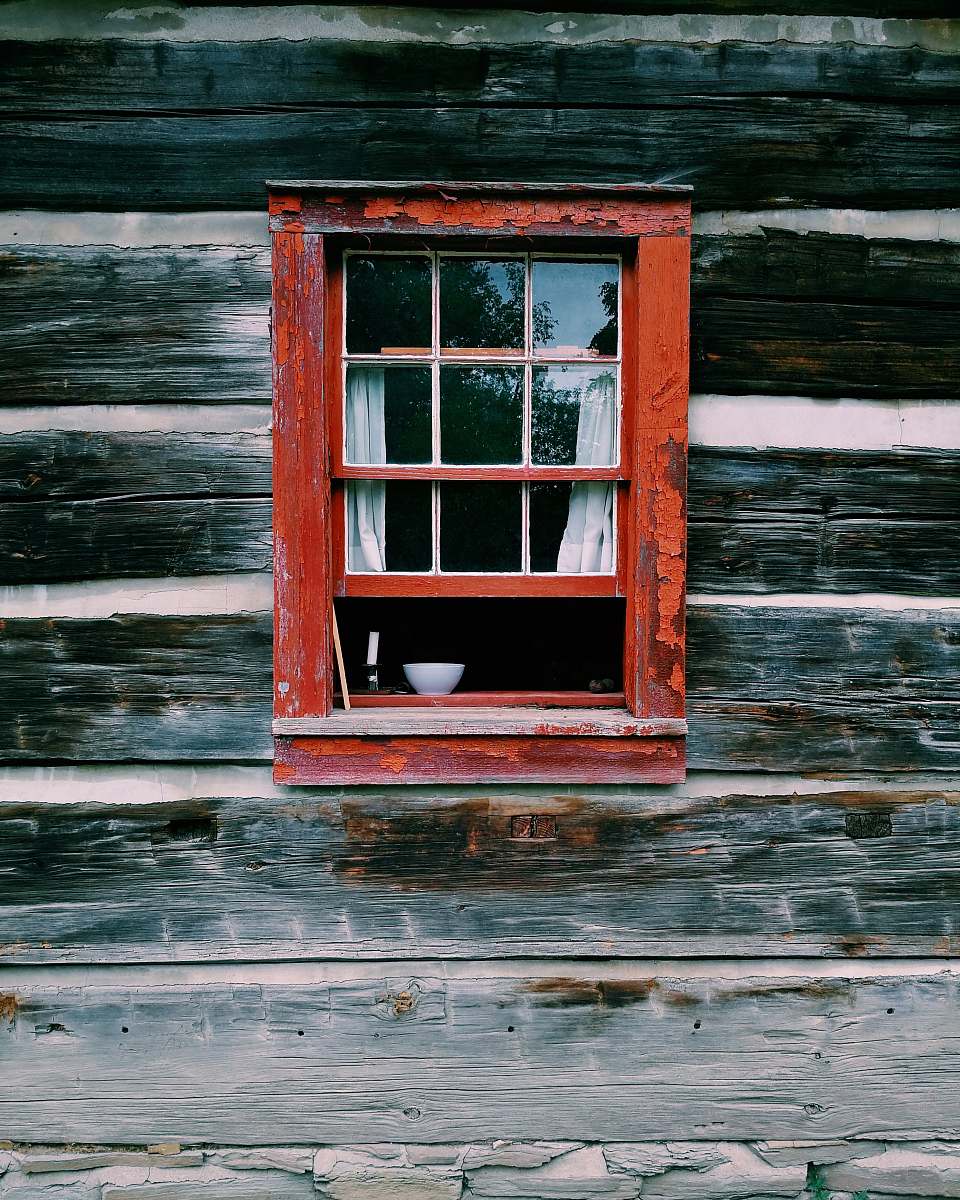 window red wooden window frame wood