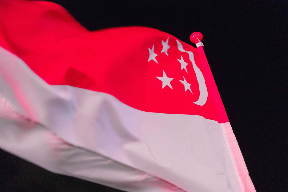  waving white and red flag 