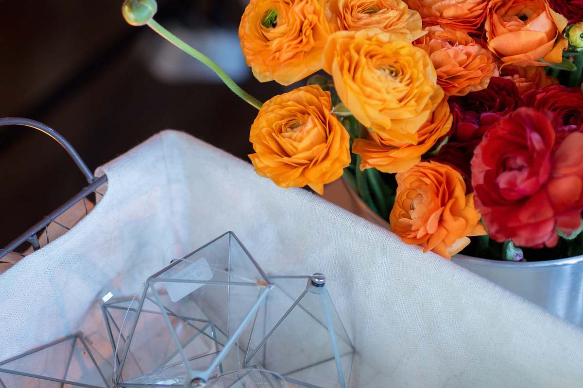 flower orange and red rose arrangement flower arrangement