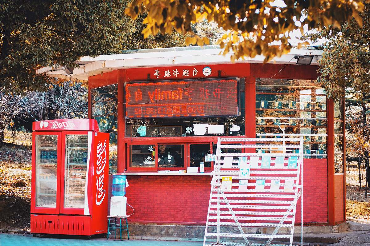 kiosk food car during daytime window