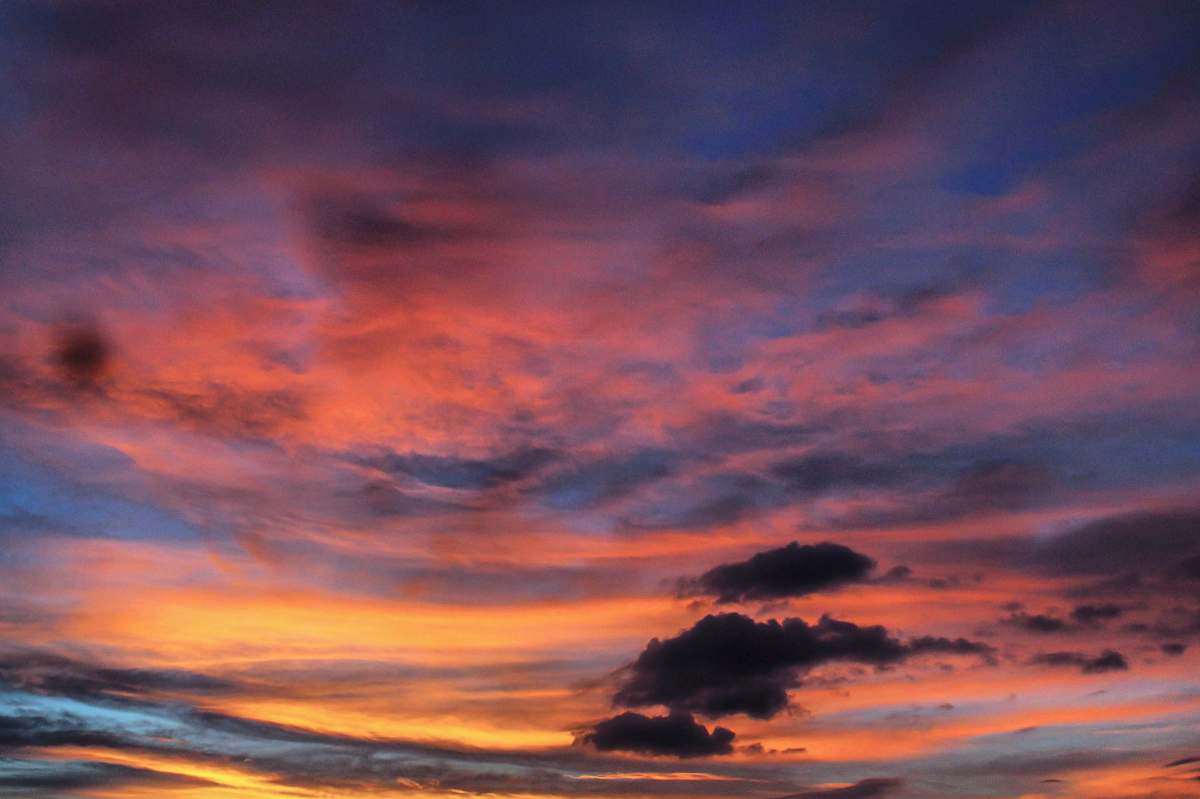 sunrise golden hour with blue sky sunset