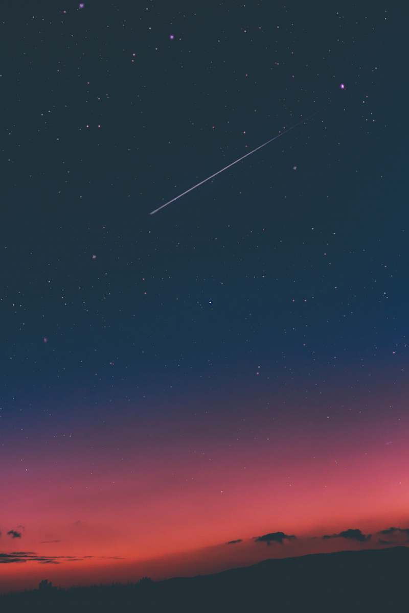 night shooting star in night sky star