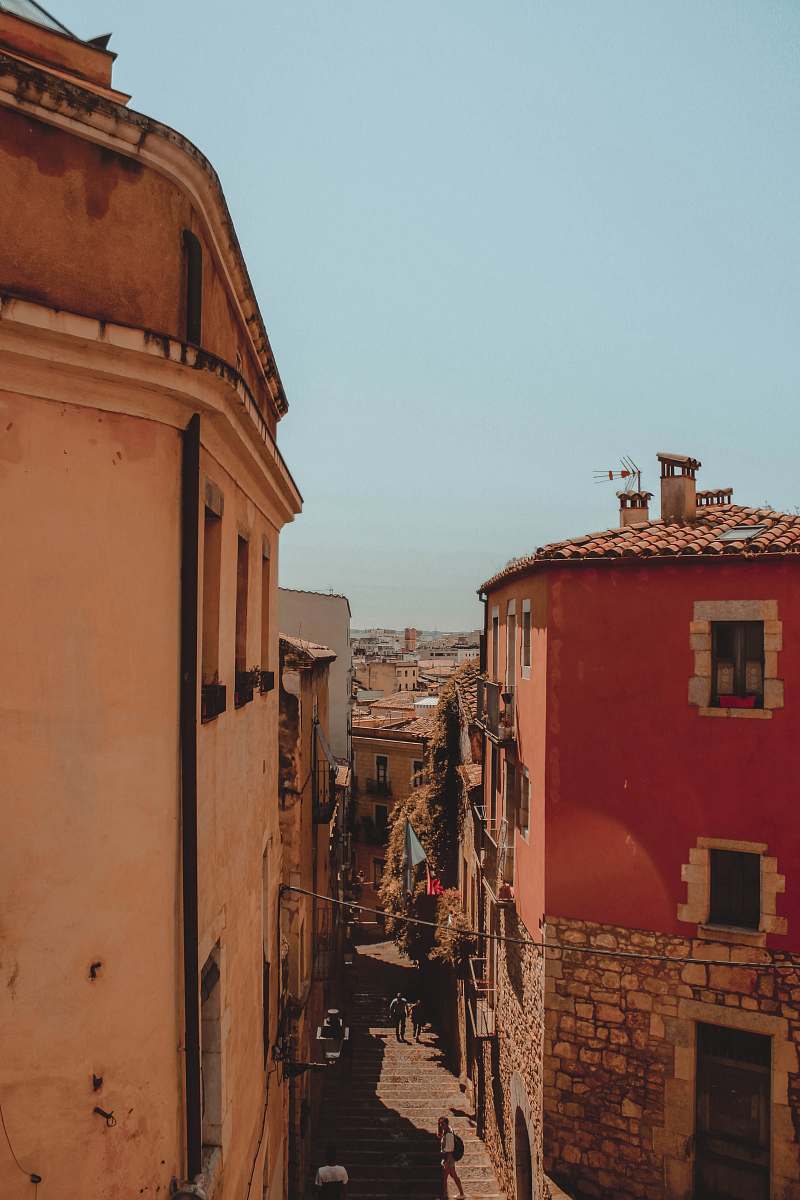 girona aerial photo of buildings during daytime alley