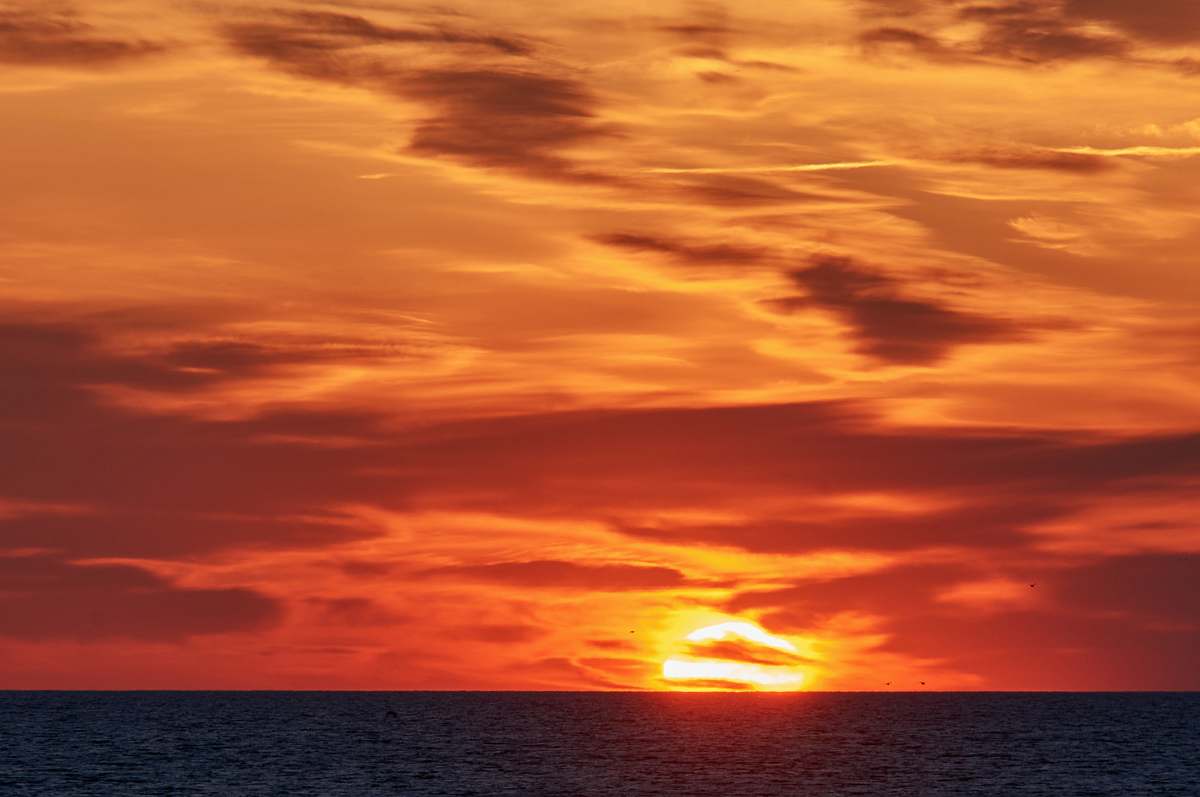 sunset photograph of sea during golden hour sky
