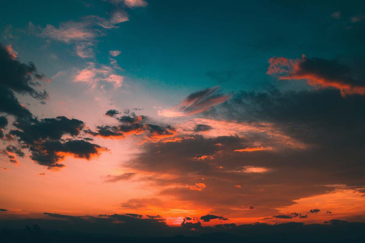 sky gray clouds over the horizon sunrise