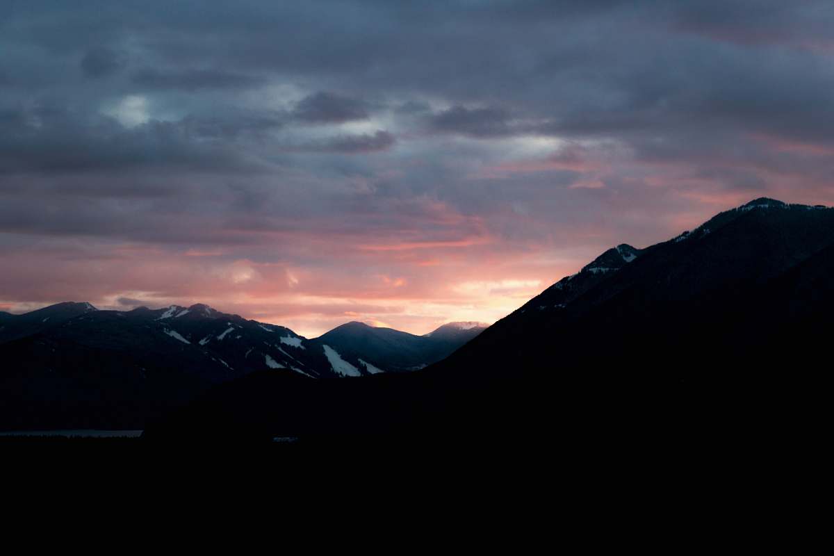 sunrise silhouette of mountains during golden hour mountain