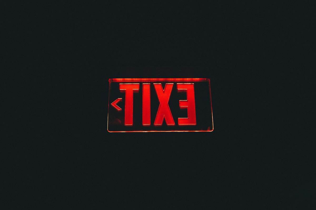 logo red Exit signage trademark