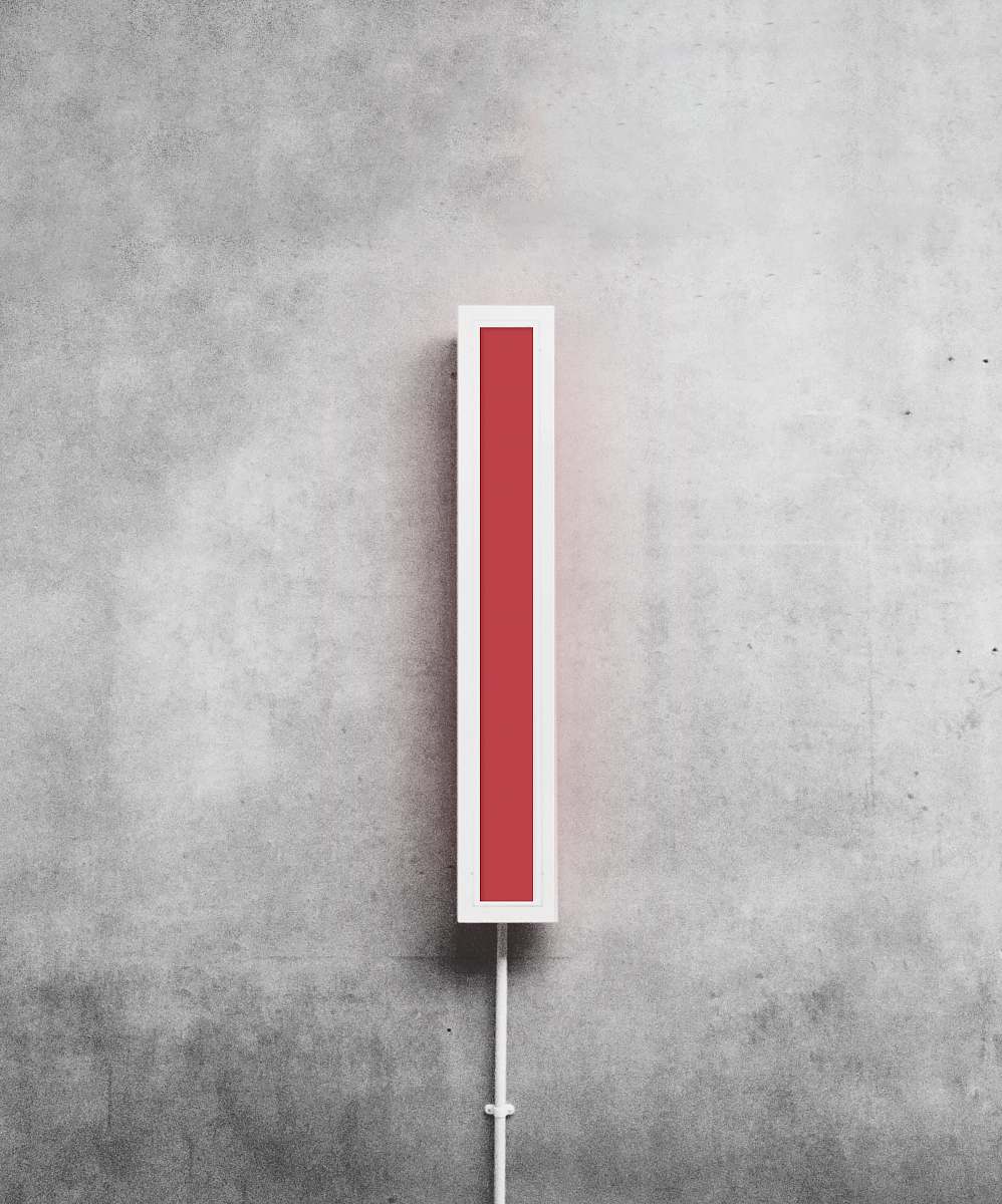 alphabet rectangular red and white case symbol