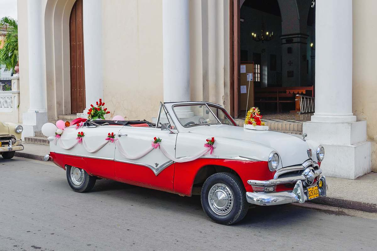 automobile white and red v car