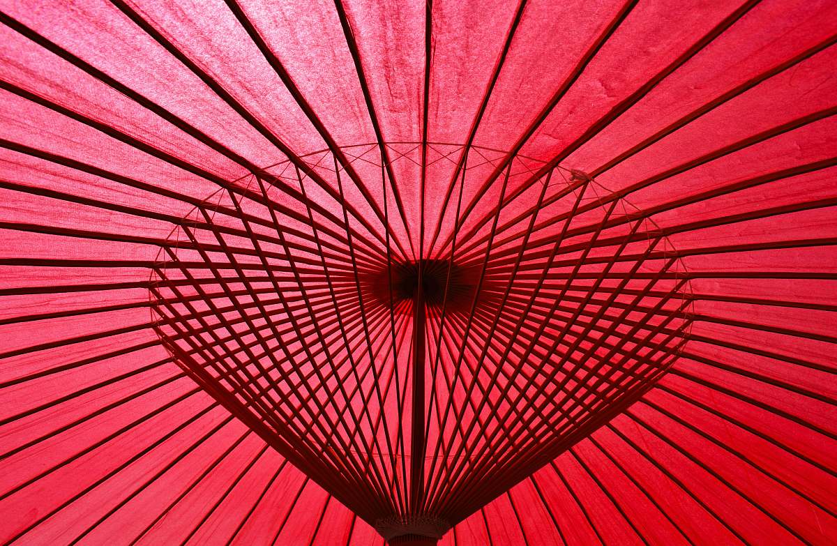 canopy red oil-paper umbrella japan