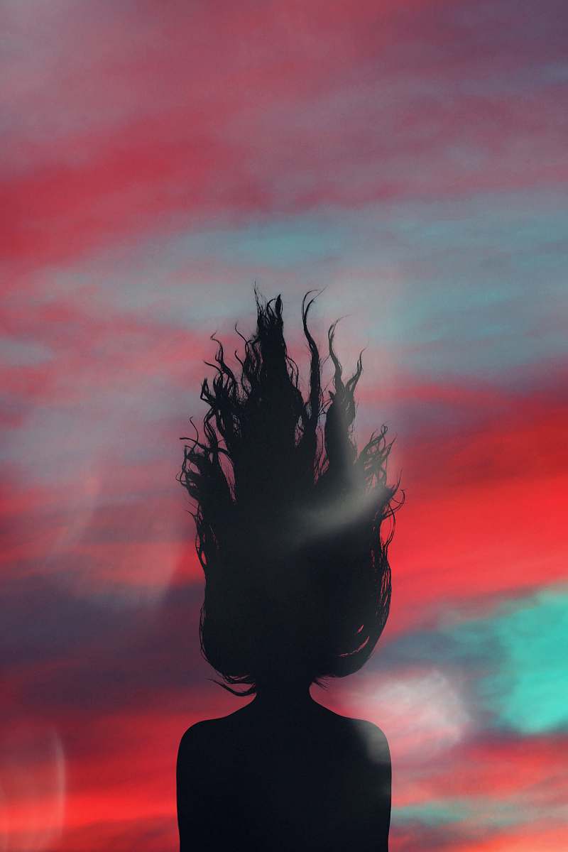 morocco silhouette of woman facing on sky asilah