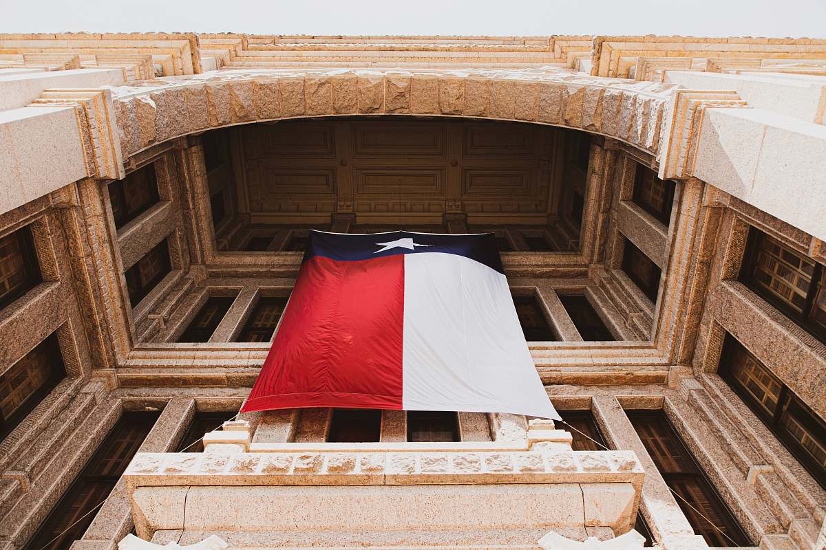 plywood photo of red, white, and blue political flag furniture