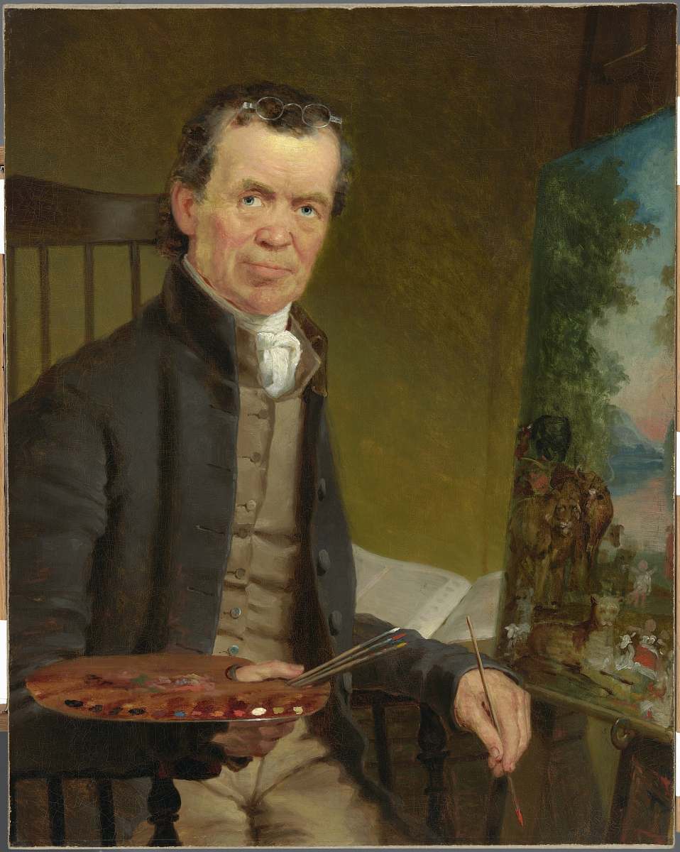 Edward Hicks Painting the Peaceable Kingdom 
                                                                                                  1839                                                                                              