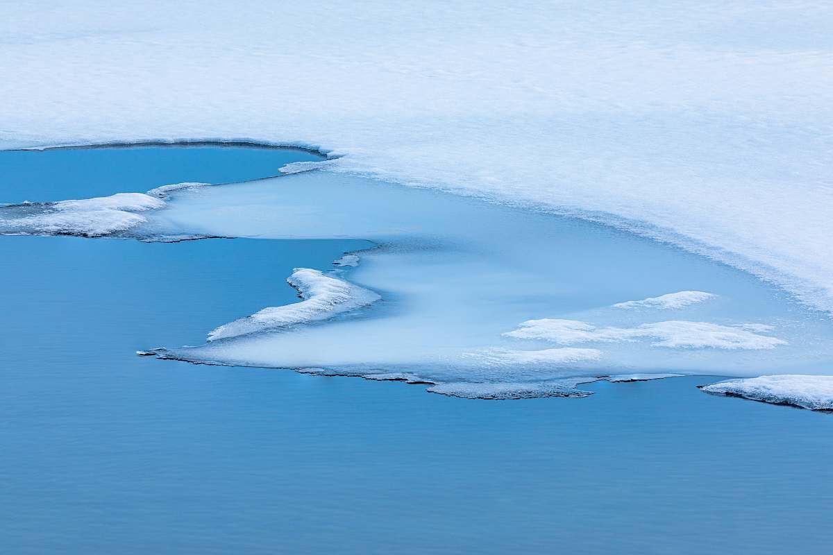 ice white and blue ocean waves blue