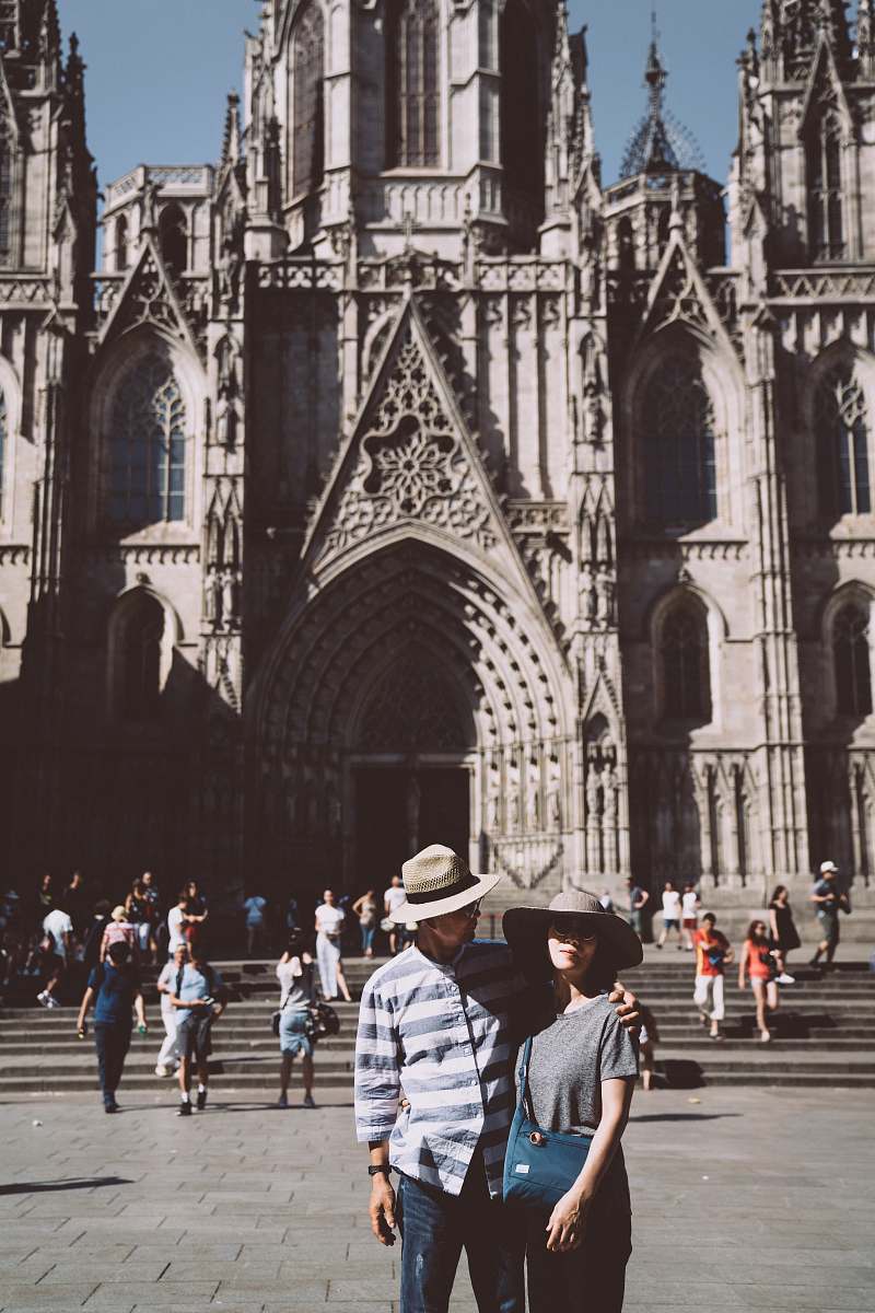 person man and woman standing near church human