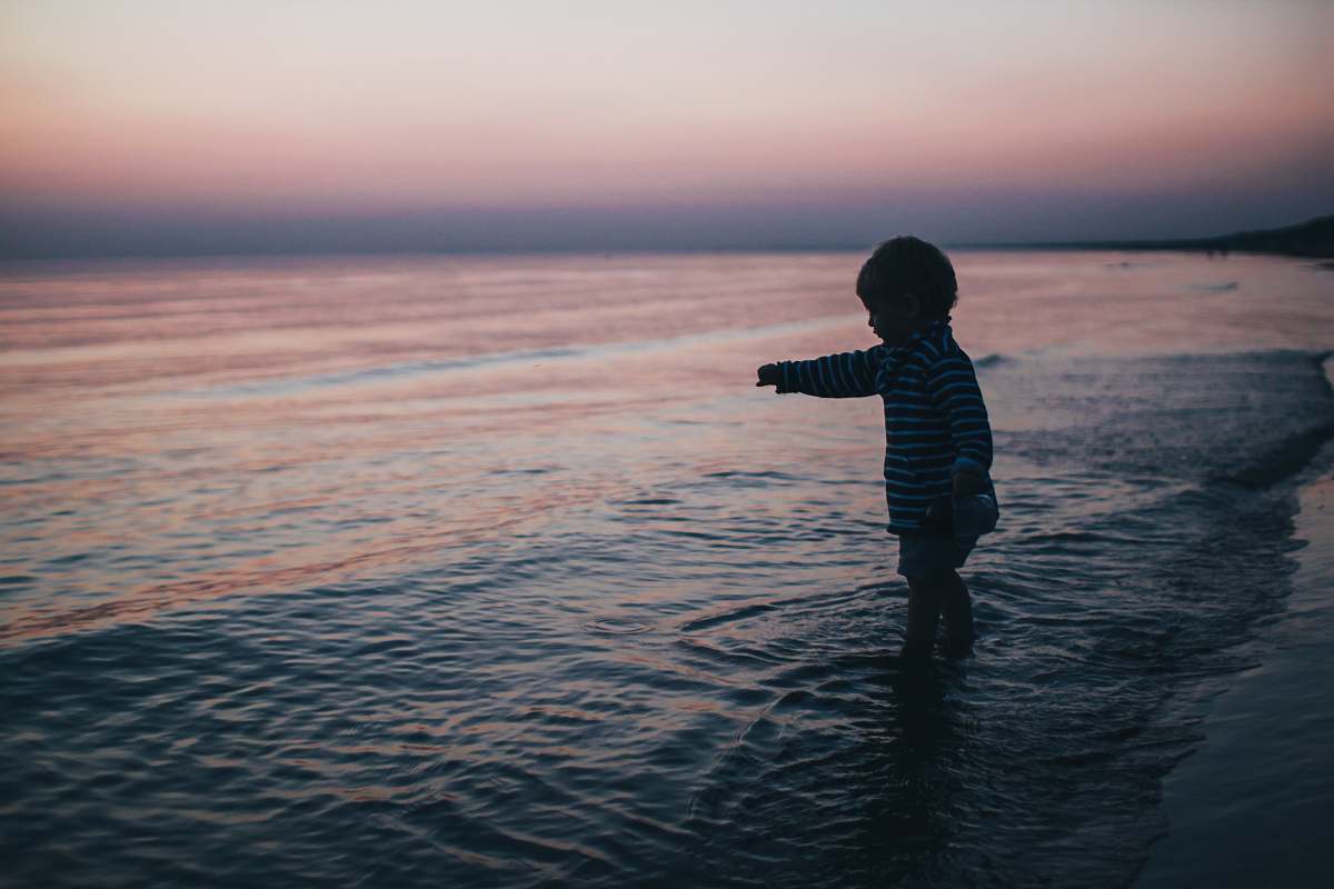 human toddler on shore person