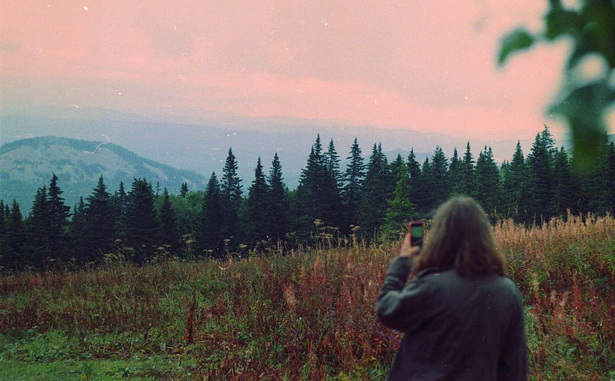 person woman talking photo of forest human