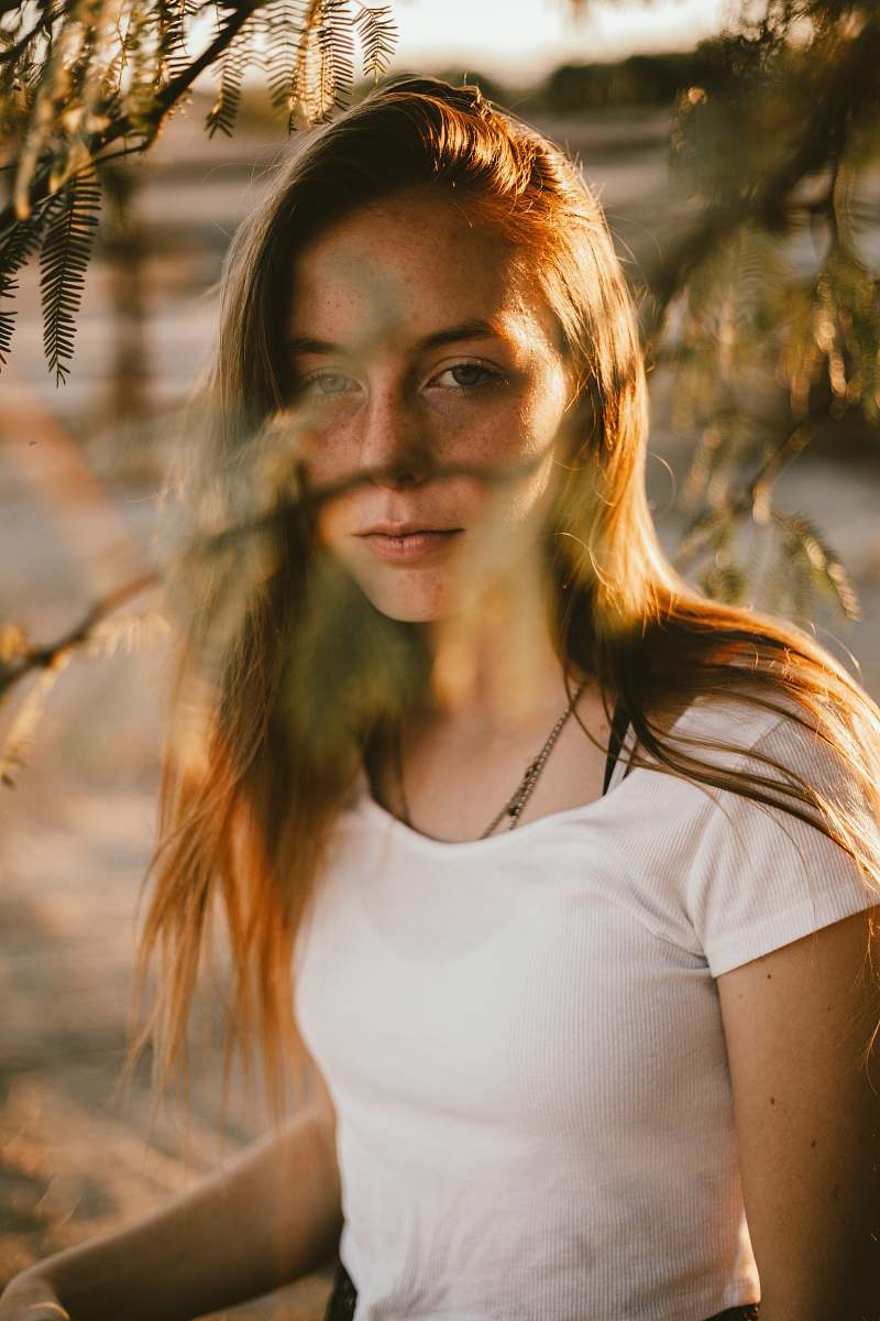 person woman wearing white shirt human