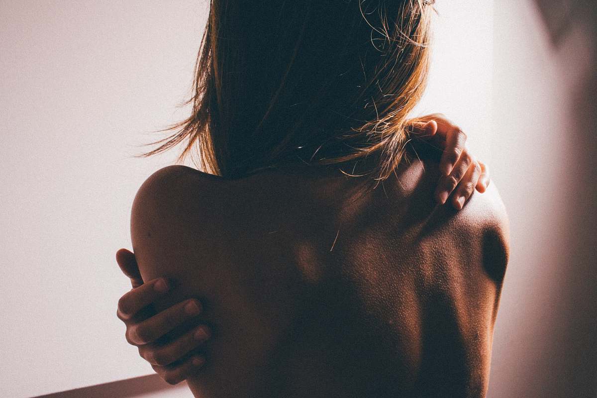 people close photo of woman's back human