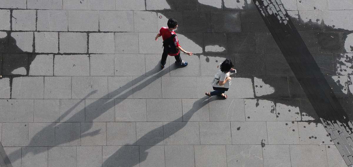 people man and woman walking human