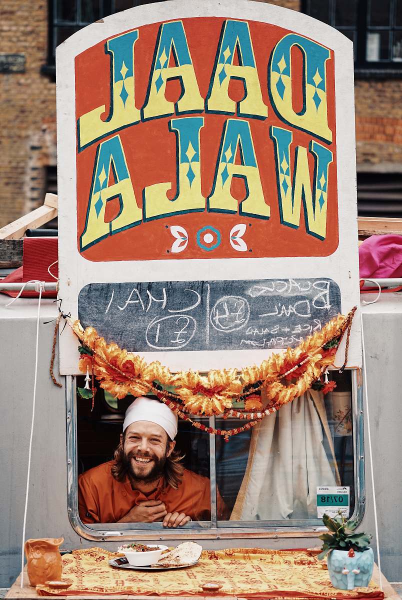 people man inside Daal Wala store signage human