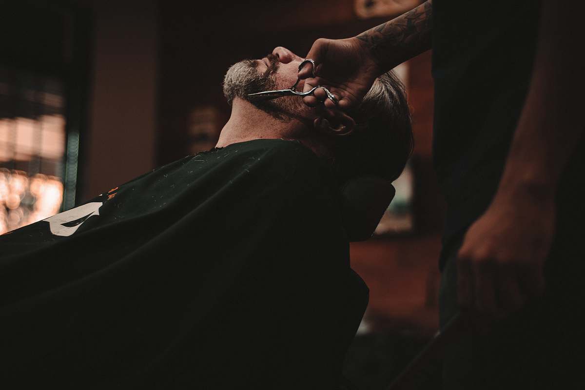 people man sitting on barber's chair human