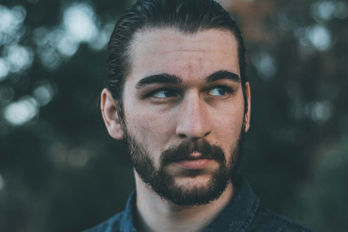 human shallow focus of man people