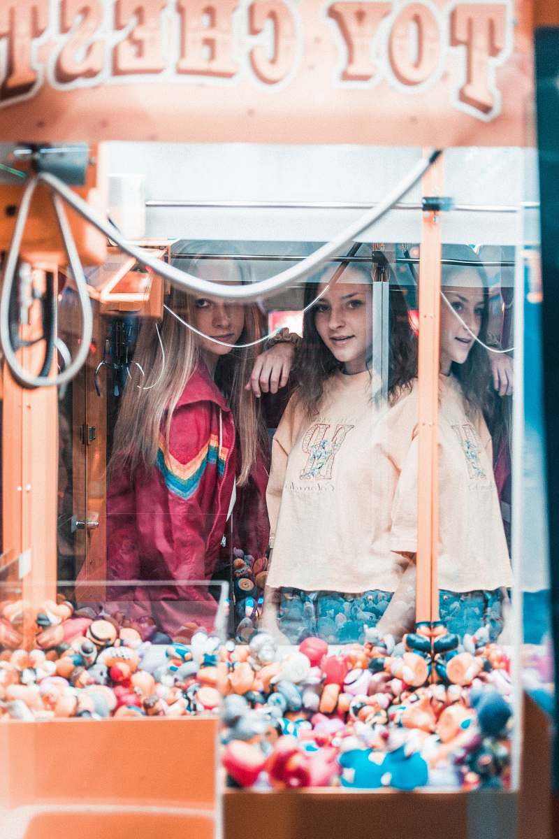 people woman playing arcade human