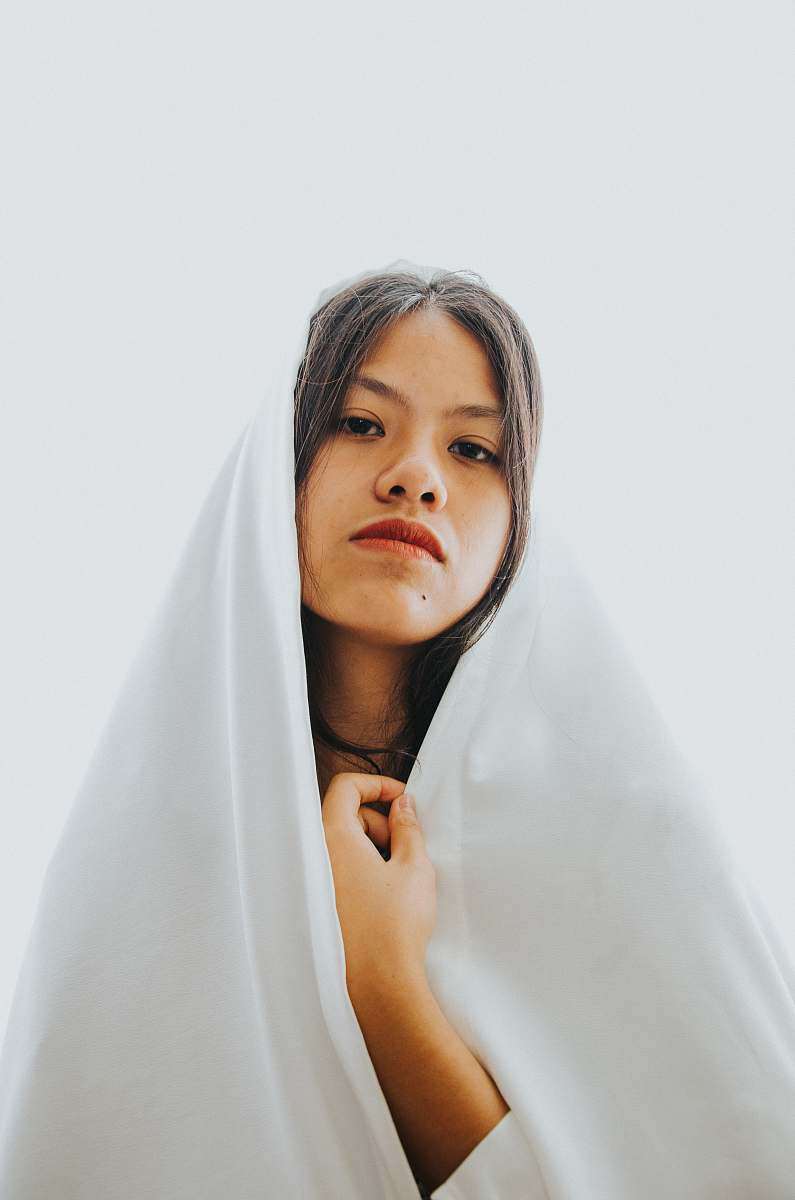 people woman wearing white hijab human