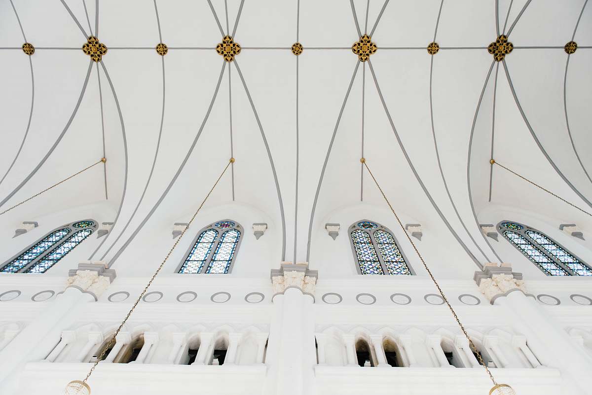 building low-angle photography of building interior grey